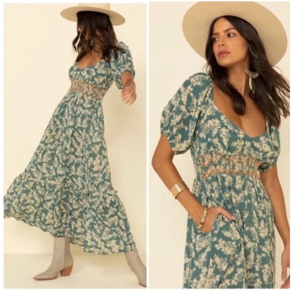 Free People 🐚 
Ellie Printed Maxi Dress - medium. New w/o tags - Picture 3 of 9